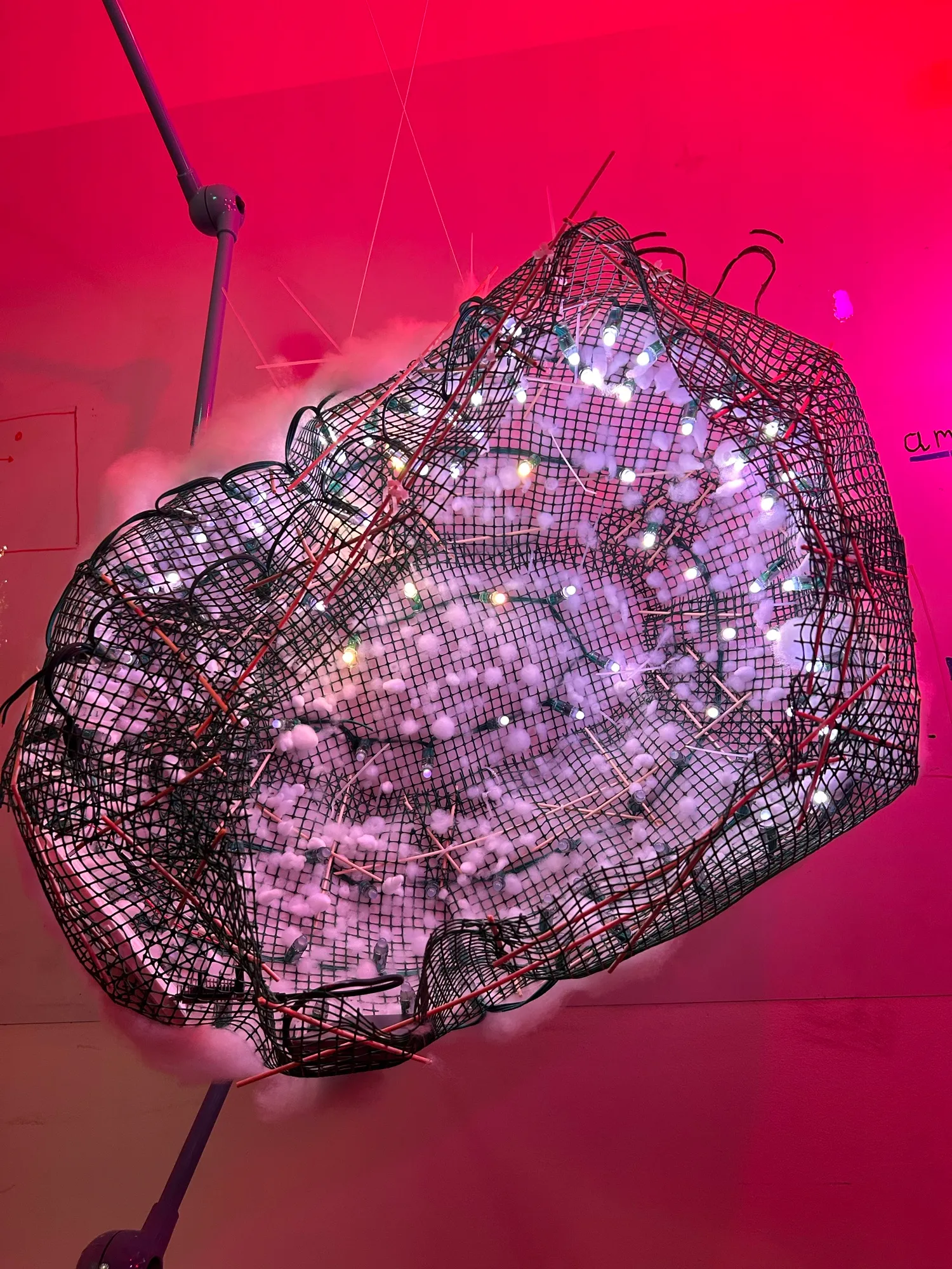 Inside the spheroid cloud, with its mapped LEDs.