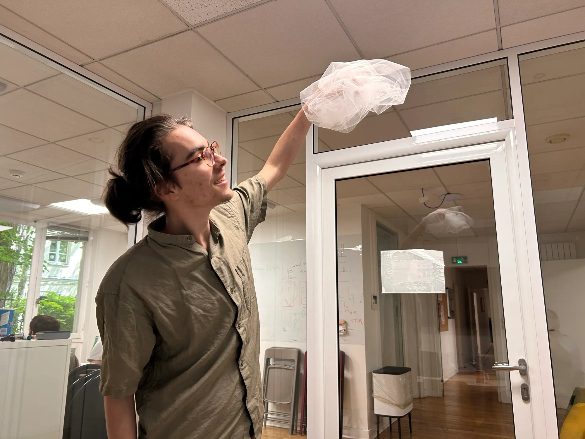 A small cloud of bunched tulle.